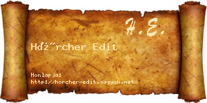 Hörcher Edit névjegykártya